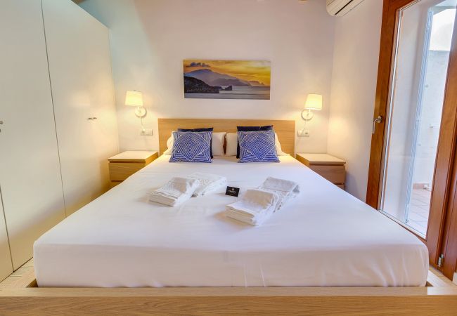 Schlafzimmer in Ferienwohnung URBAN Palma Schlafzimmer in der Ferienwohnung URBAN Palma