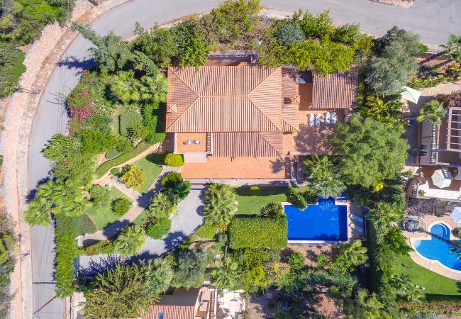 Aerial view of the villa. Aerial view of the villa.