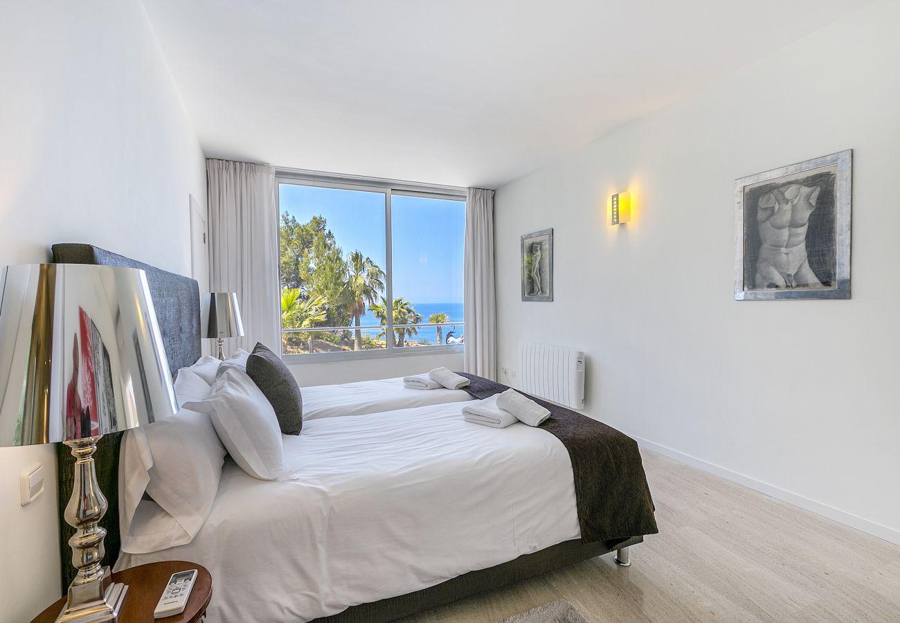 Bedroom with sea views in Mallorca holiday home Bedroom sea views Mallorca holiday home